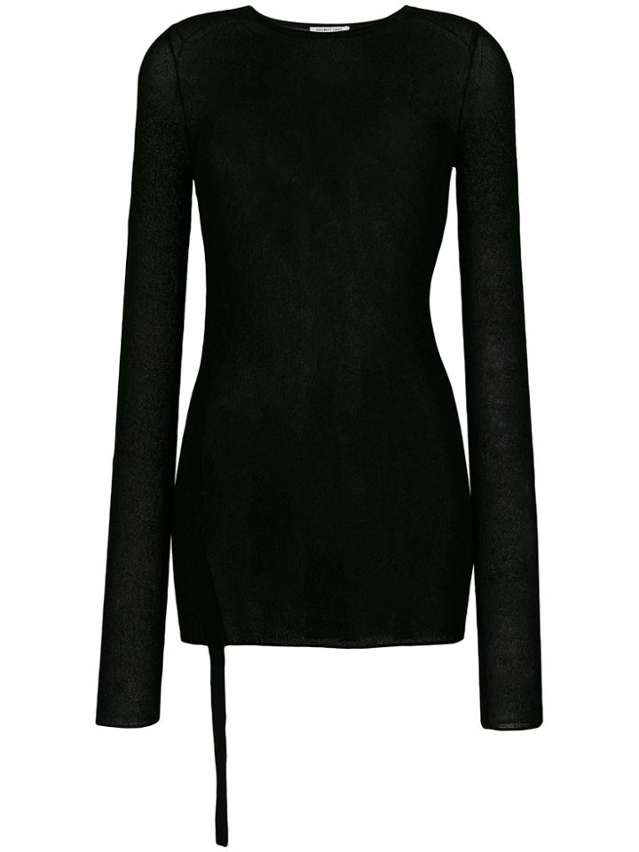 Helmut Lang Semi-sheer Longsleeved Blouse - Black