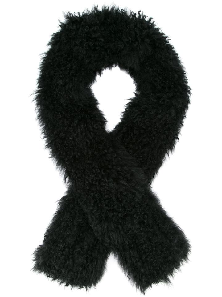 Yves Salomon Fluffy Scarf - Black