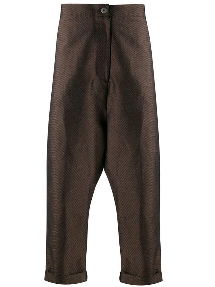 Alchemy Striped Drop-crotch Trousers - Orange