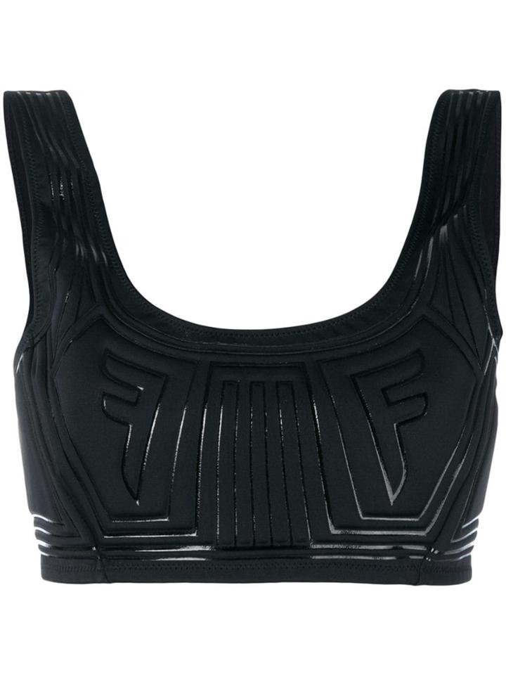 Fendi Graphic Logo Crop Top - Black