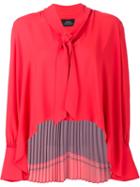 Misha Nonoo 'camille' Back Pleat Blouse, Women's, Size: Large, Red, Polyester