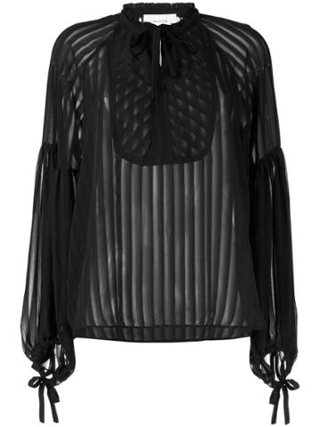 Munthe Ruffle Ls High Neck Blouse Munthe - Black