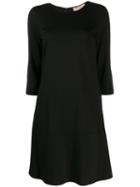 Twin-set Cropped Sleeve Shift Dress - Black
