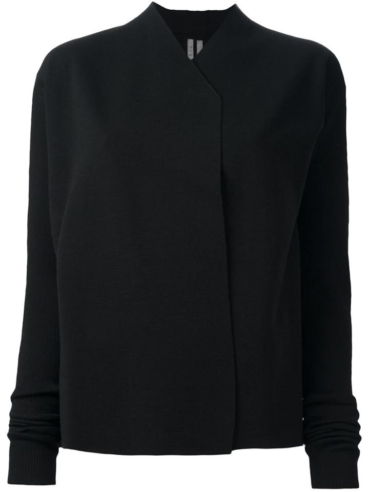 Rick Owens V-neck Cardigan, Women's, Size: Large, Black, Virgin Wool