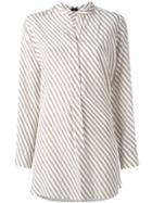 Joseph Striped Blouse, Women's, Size: 40, Brown, Silk
