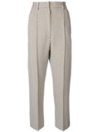 Mm6 Maison Margiela Micro Check Cropped Trousers - Nude & Neutrals