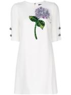 Dolce & Gabbana Hydrangea Appliqué Dress - White