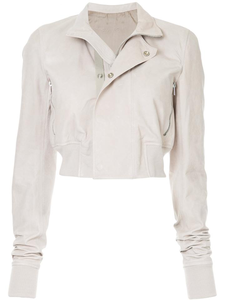 Rick Owens Cropped Bomber Jacket - Pink & Purple