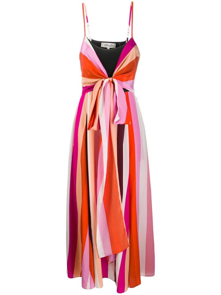 Dvf Diane Von Furstenberg Striped Knot Detail Dress - Red