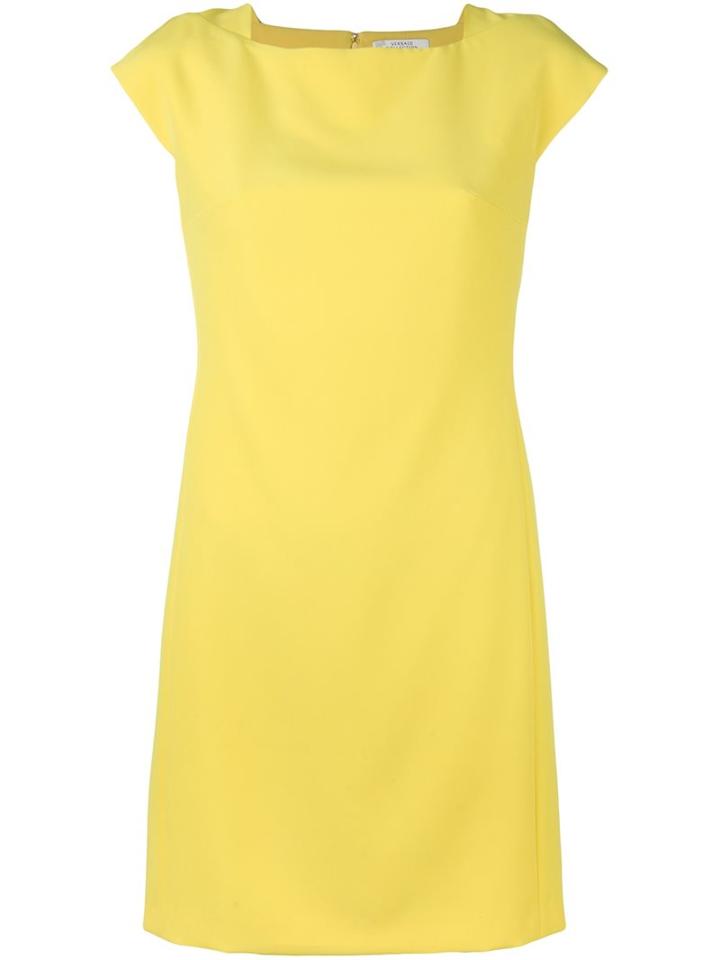 Versace Collection Shoulder Detail Short Dress, Women's, Size: 44, Yellow/orange, Polyester/spandex/elastane/viscose