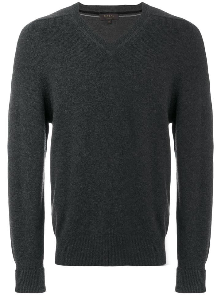N.peal The Mayfair V-neck Jumper - Grey