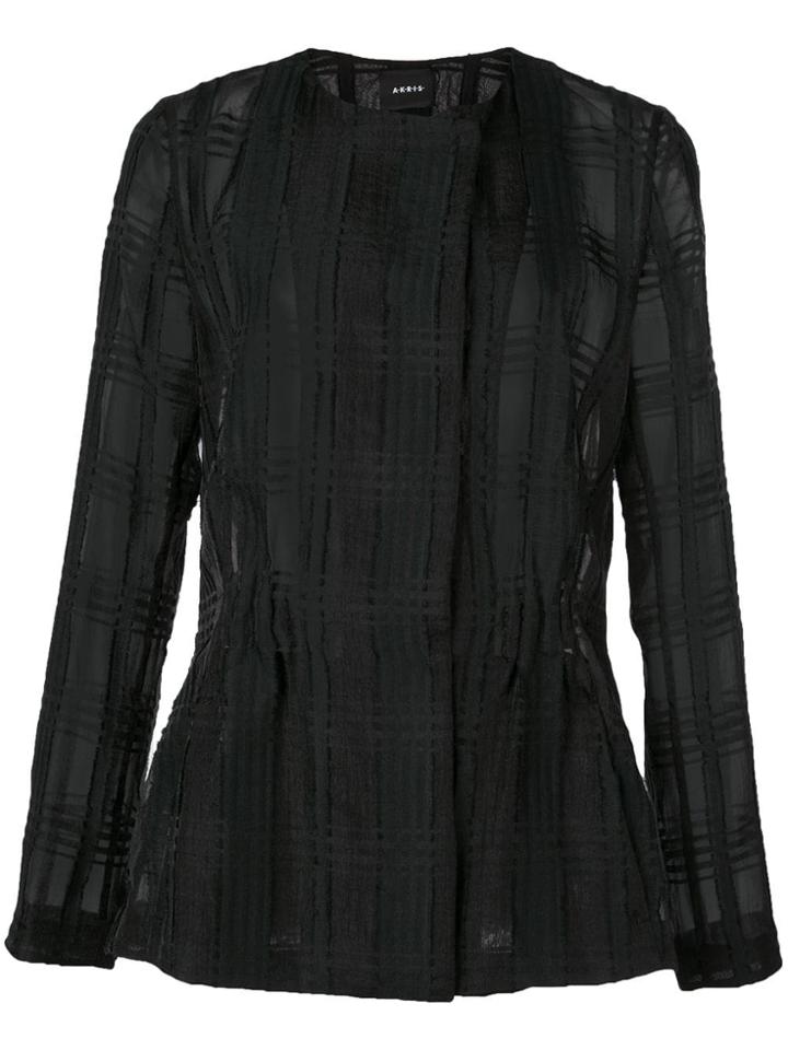 Akris Textured Check Jacket - Black