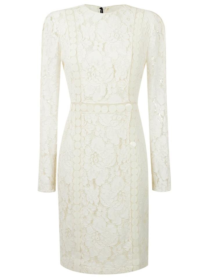 Reinaldo Lourenço Lace Dress, Women's, Size: 44, White, Cotton/polyimide