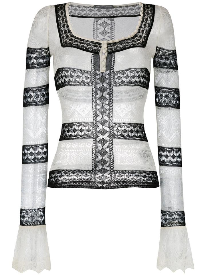 Lace Top - Women - Silk/polyamide/spandex/elastane - L, White, Silk/polyamide/spandex/elastane, Alexander Mcqueen