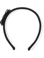 Salvatore Ferragamo Gancini Bow Headband, Women's, Black, Leather