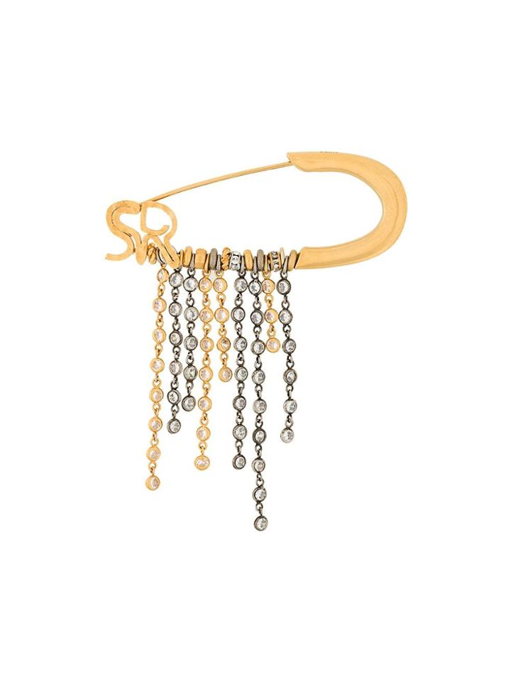 Sonia Rykiel Large Embellished Pin Brooch - Metallic