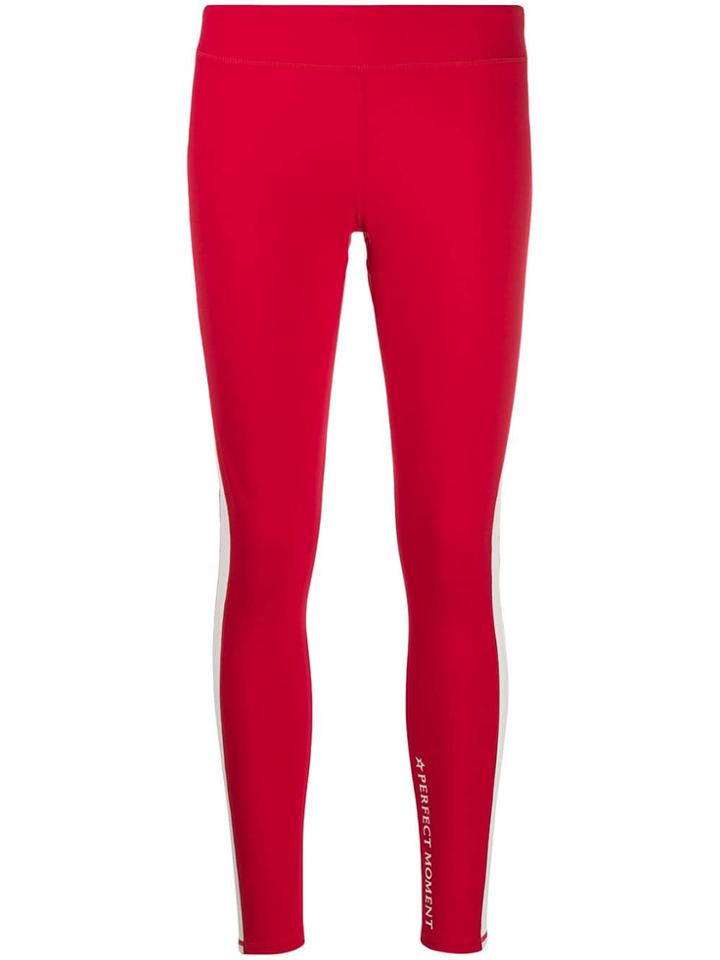 Perfect Moment Mesh-trimmed Leggings - Red