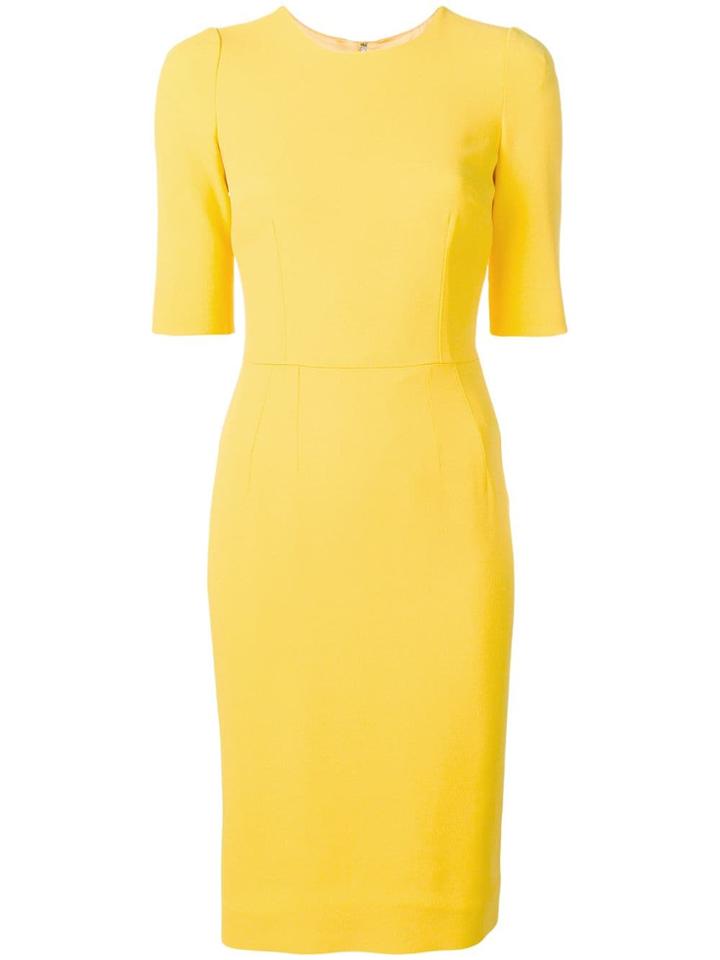 Dolce & Gabbana Fitted Midi Dress - Yellow