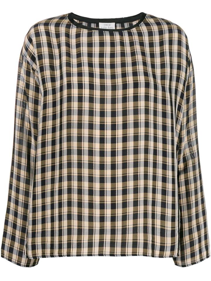 Forte Forte Check Long-sleeve Blouse - Black