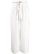Nanushka Rope-tied Waist Palazzo Trousers - White