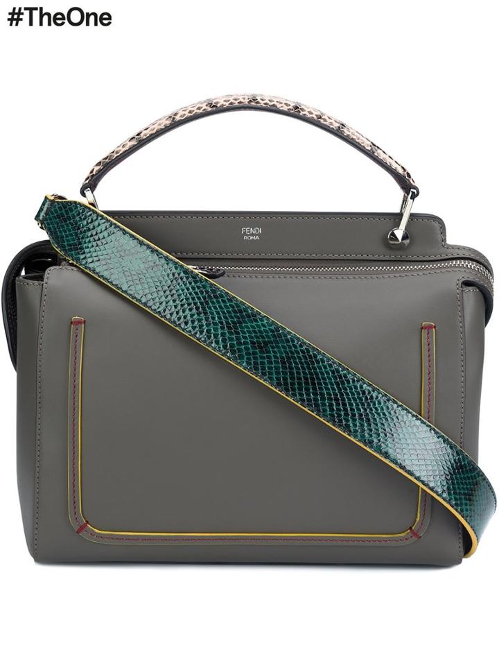 Fendi 'dotcom' Tote, Women's, Nude/neutrals, Watersnake Skin/leather