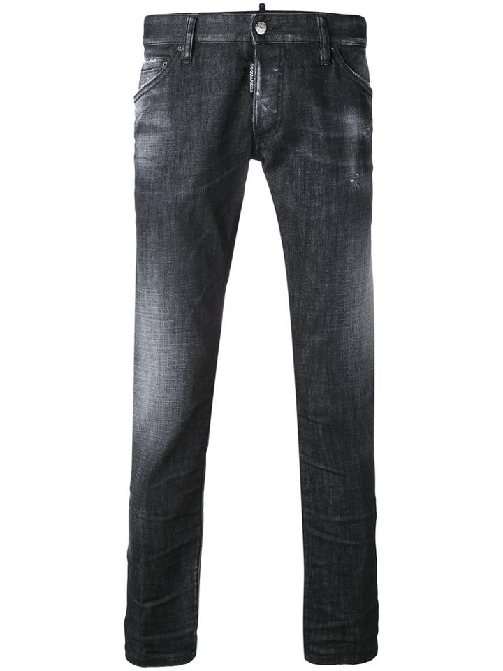 Dsquared2 - Washed Slim Jeans - Men - Cotton/spandex/elastane - 46, Black, Cotton/spandex/elastane