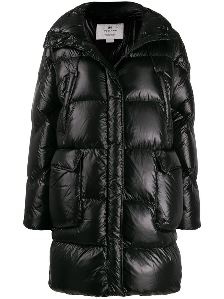 Woolrich Padded Zip Up Coat - Black