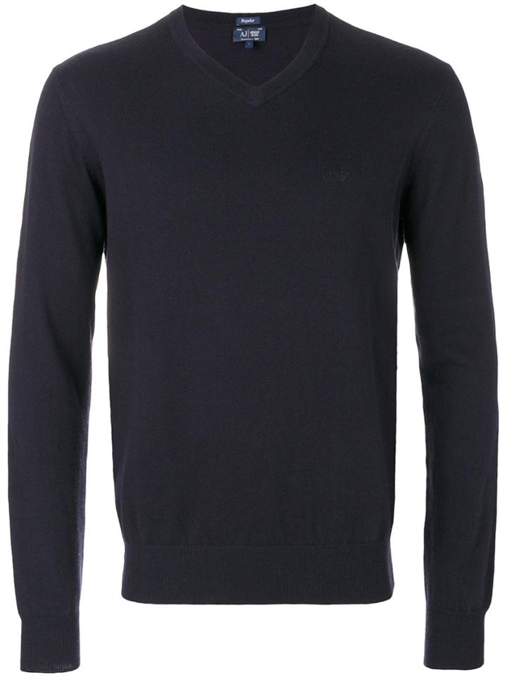 Armani Jeans V Neck Sweatshirt - Blue