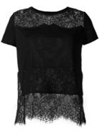 Philipp Plein Lace T-shirt, Women's, Size: Medium, Black, Polyamide/viscose/cotton