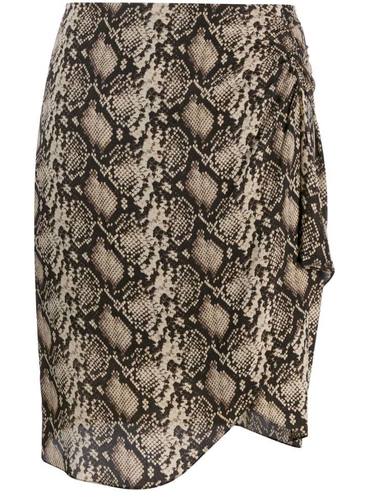 Nili Lotan Snakeskin-print Mini Skirt - Brown