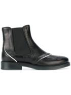 Tod's Brogue-detailed Chelsea Boots - Black