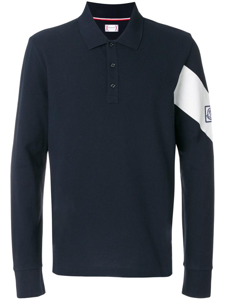 Moncler Gamme Bleu Longsleeved Polo Shirt - Blue