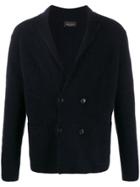 Roberto Collina Double Breasted Felt Cardigan - Blue