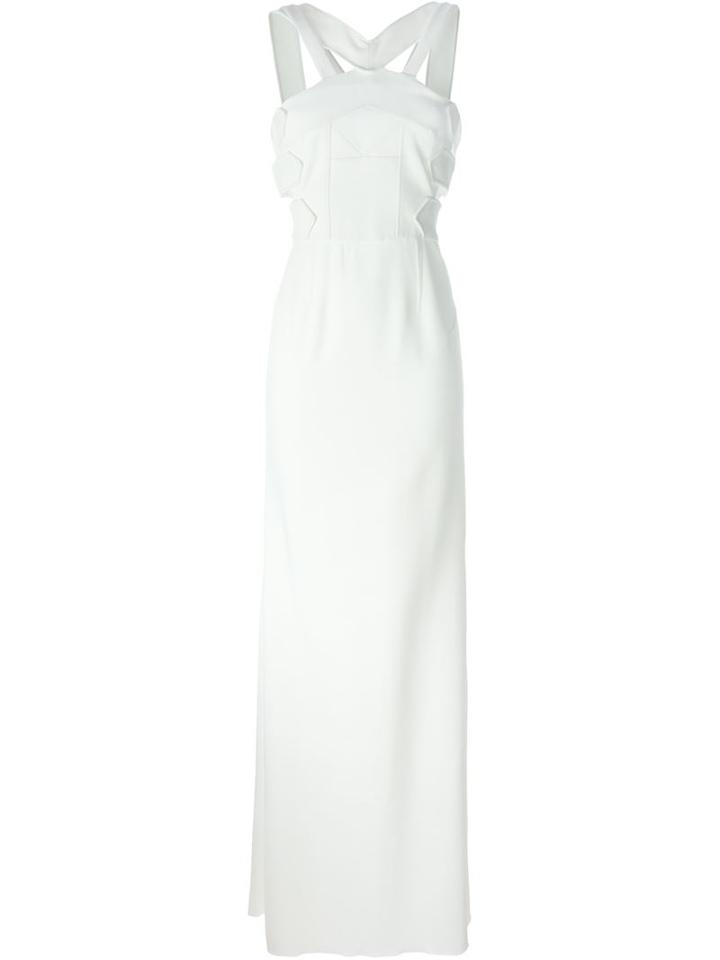 Roland Mouret Strappy Back Gown, Women's, Size: 10, White, Silk/spandex/elastane/viscose