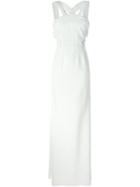 Roland Mouret Strappy Back Gown, Women's, Size: 10, White, Silk/spandex/elastane/viscose