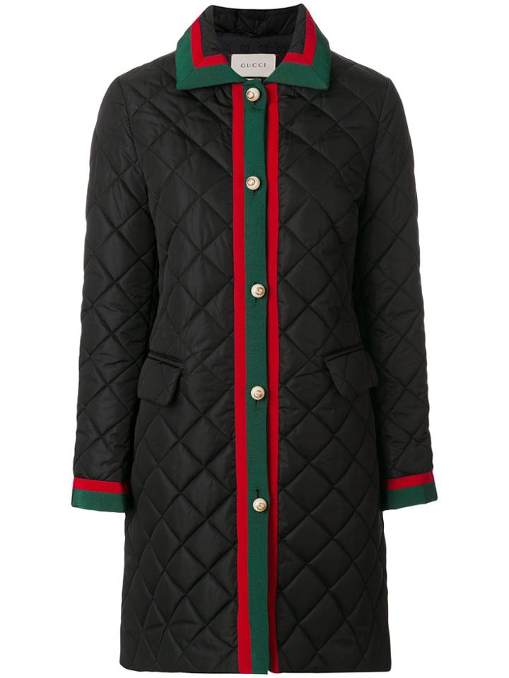 Gucci Quilted Web Coat - Black
