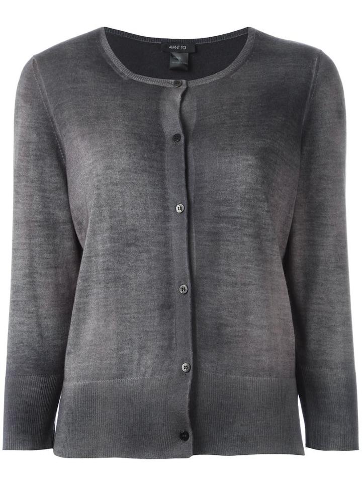 Avant Toi Button Down Cardigan, Women's, Size: Medium, Grey, Silk/cashmere