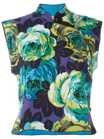 Kenzo Pre-owned Floral Print Top - Blue