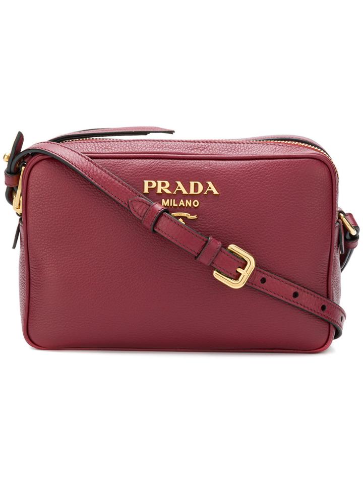 Prada Logo Crossbody Bag - Red