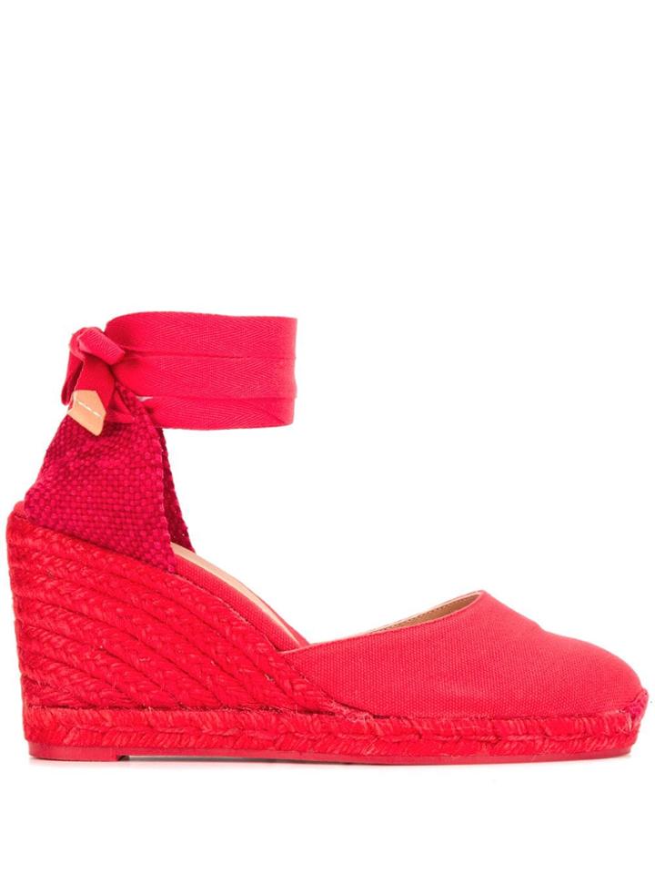 Castañer Ankle Tie 90 Espadrilles - Red