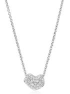 Monica Vinader Nura Mini Heart Diamond Necklace - Silver