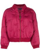 Emporio Armani Vintage Zip Padded Bomber Jacket - Pink & Purple