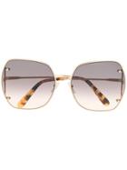 Salvatore Ferragamo Eyewear Oversized Square Sunglasses - Gold