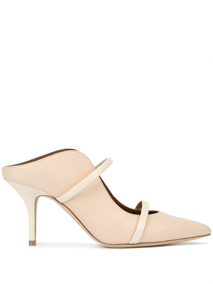 Malone Souliers Cream Maureen 70mm Bi Colour Mules - Neutrals