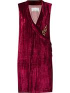Emannuelle Junqueira Velvet Sleeveless Dress, Women's, Size: 38, Red, Polyamide/viscose