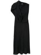 Rick Owens Ruffle Sleeveless Shift Dress - Black