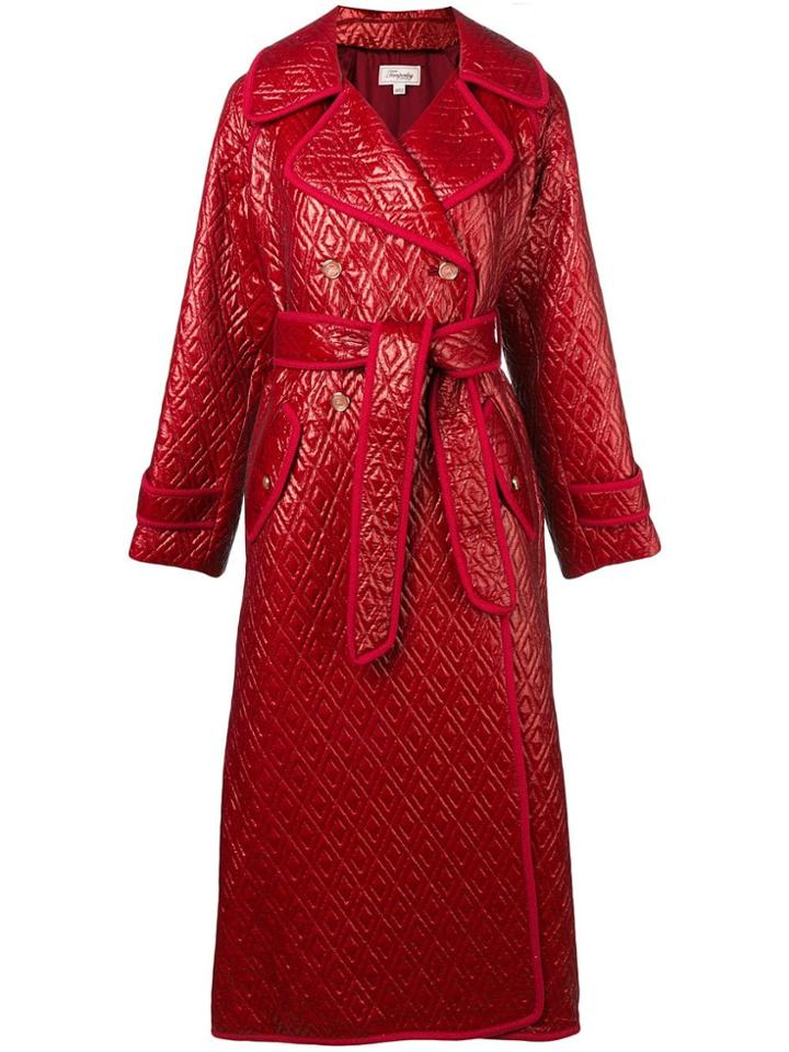 Temperley London Vera Patent Coat - Red