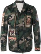 Valentino Camouflage Field Jacket, Men's, Size: 52, Green, Cotton