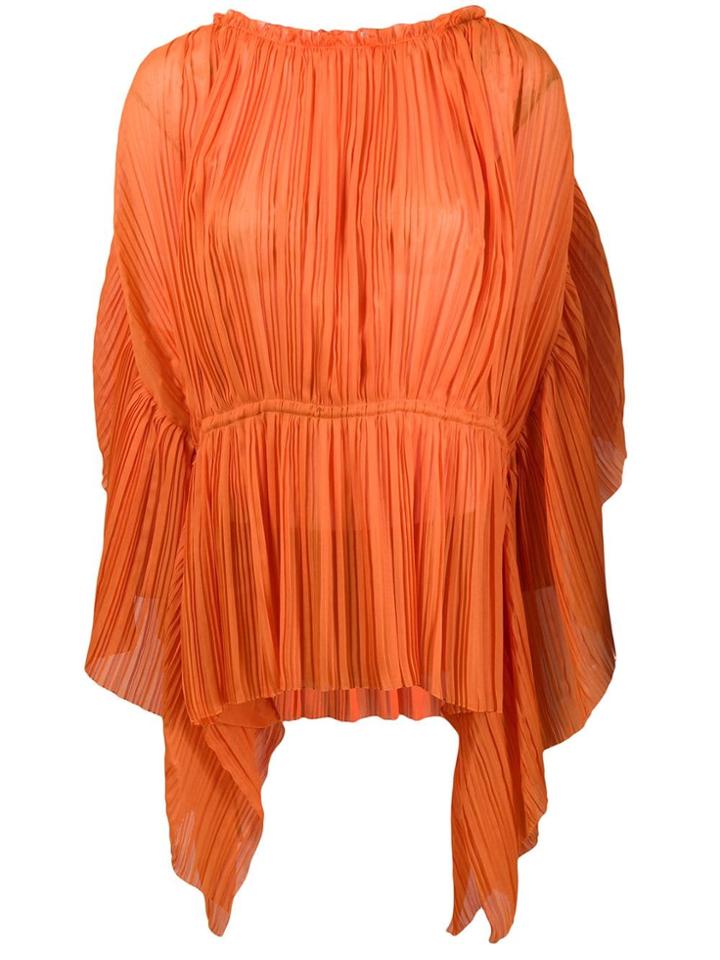 Alberta Ferretti Pleated Blouse - Orange
