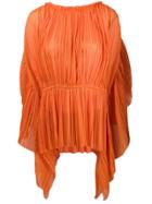 Alberta Ferretti Pleated Blouse - Orange